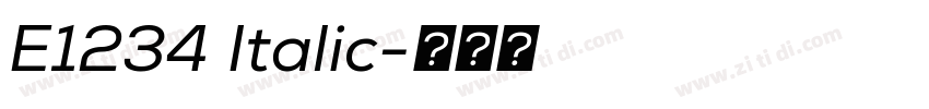 E1234 Italic字体转换 E1234 Italic字体转换
